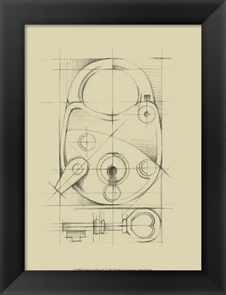 Framed Vintage Padlock IV Print