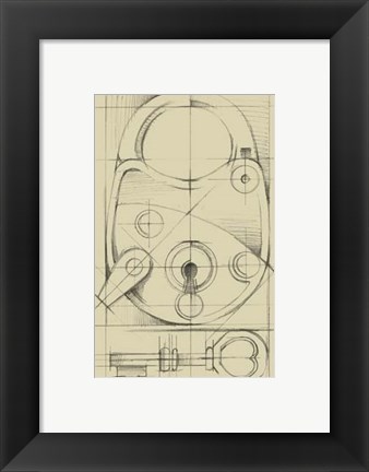 Framed Vintage Padlock IV Print
