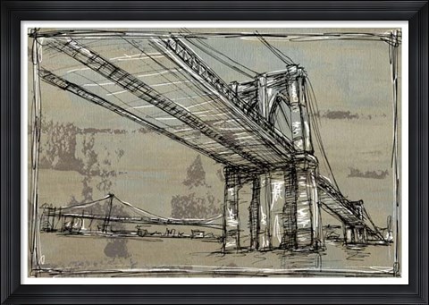 Framed Kinetic City Sketch I Print