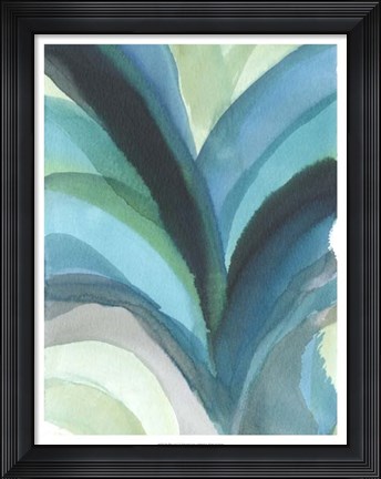 Framed Big Blue Leaf I Print