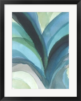 Framed Big Blue Leaf I Print