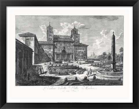 Framed Veduta della Villa Medici Print