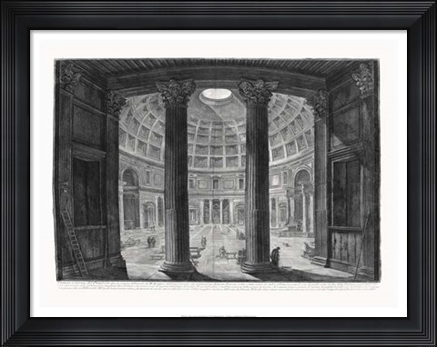 Framed Veduta interna del Pantheon Print