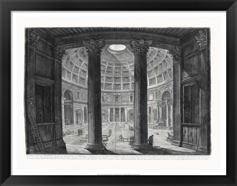 Framed Veduta interna del Pantheon Print