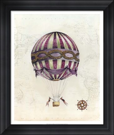 Framed Vintage Hot Air Balloons I Print