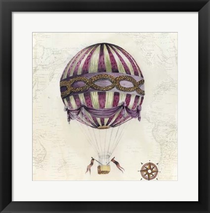 Framed Vintage Hot Air Balloons I Print