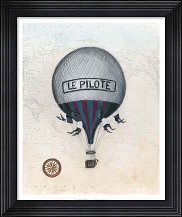 Framed Vintage Hot Air Balloons II Print