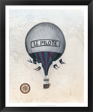 Framed Vintage Hot Air Balloons II Print