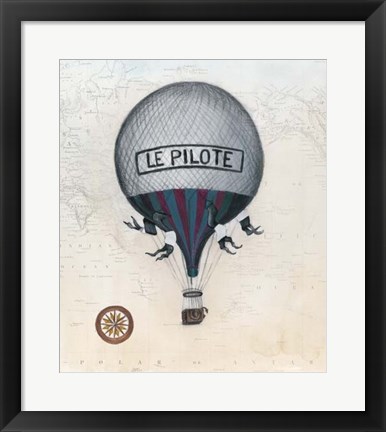 Framed Vintage Hot Air Balloons II Print