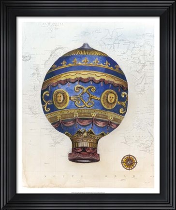 Framed Vintage Hot Air Balloons V Print