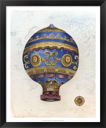 Framed Vintage Hot Air Balloons V Print