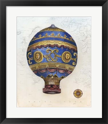 Framed Vintage Hot Air Balloons V Print
