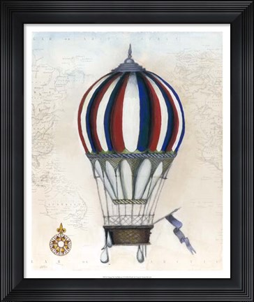 Framed Vintage Hot Air Balloons VI Print