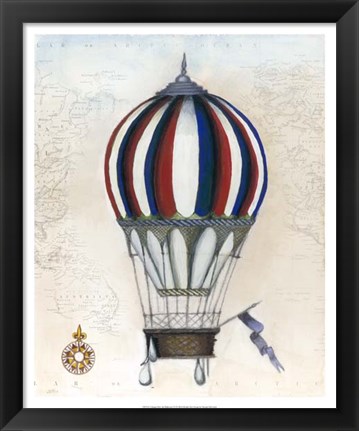 Framed Vintage Hot Air Balloons VI Print