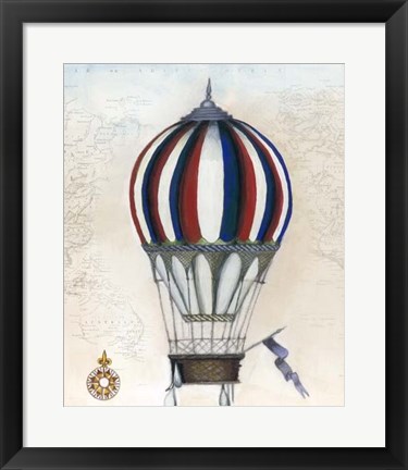 Framed Vintage Hot Air Balloons VI Print