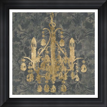 Framed Gilt Chandelier I Print