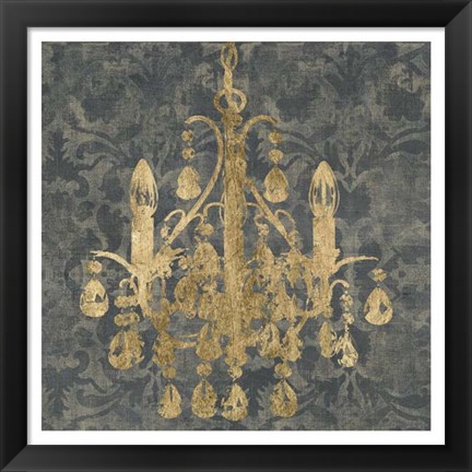 Framed Gilt Chandelier I Print