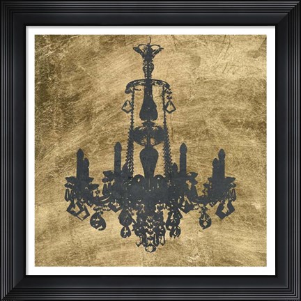 Framed Gilt Chandelier VI Print