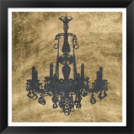 Framed Gilt Chandelier VI Print