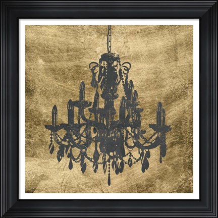 Framed Gilt Chandelier VII Print
