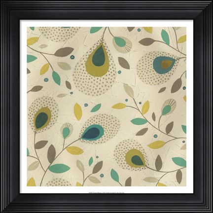 Framed Peacock Blooms I Print