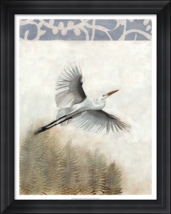 Framed Waterbirds in Mist I Print