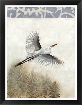 Framed Waterbirds in Mist I Print