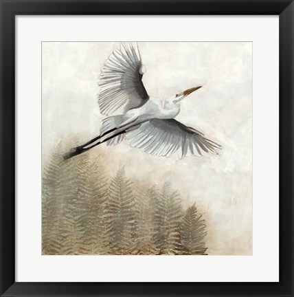 Framed Waterbirds in Mist I Print