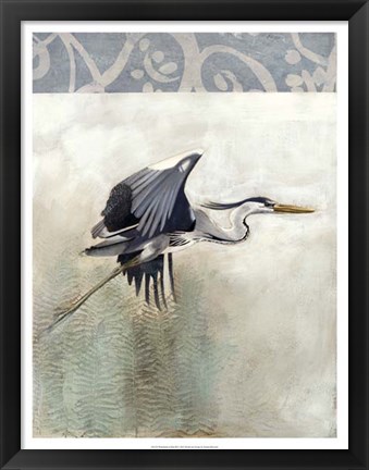 Framed Waterbirds in Mist III Print