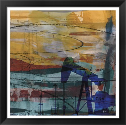 Framed Oil Rig Abstract Print
