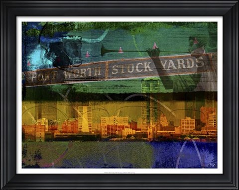 Framed Ft. Worth Collage Print