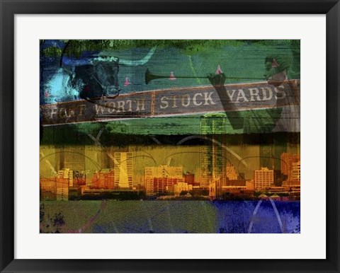 Framed Ft. Worth Collage Print