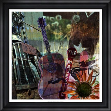 Framed Guitar Collage Print