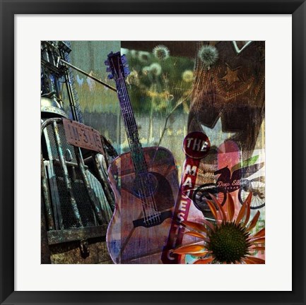 Framed Guitar Collage Print