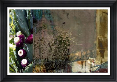 Framed Texas Cactus Collage Print