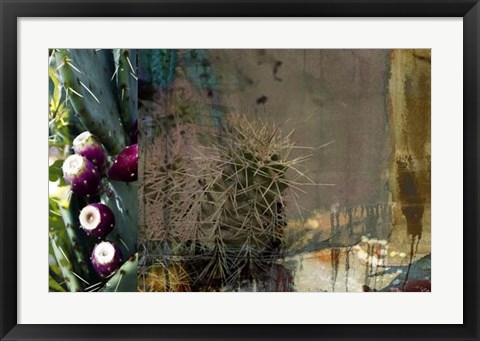 Framed Texas Cactus Collage Print