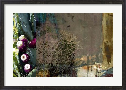Framed Texas Cactus Collage Print
