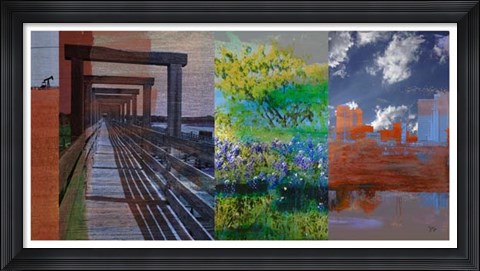 Framed Fort Worth Collage I Print