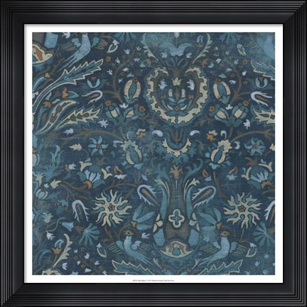 Framed Aged Indigo I Print