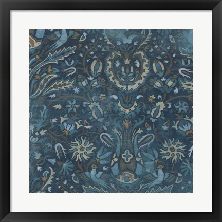 Framed Aged Indigo I Print