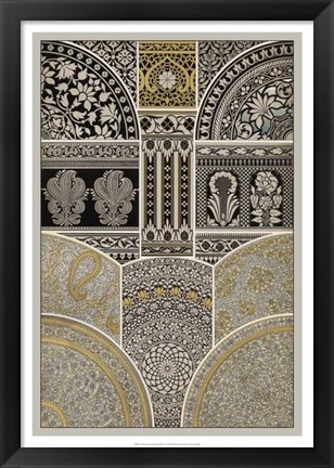 Framed Ornament in Gold &amp; Silver I Print