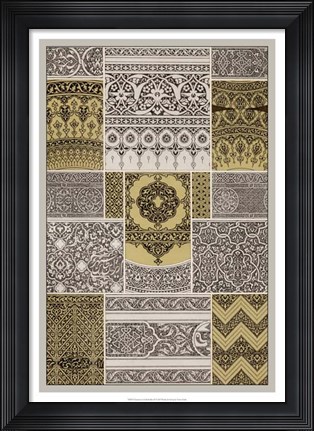 Framed Ornament in Gold &amp; Silver II Print