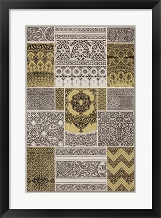 Framed Ornament in Gold &amp; Silver II Print