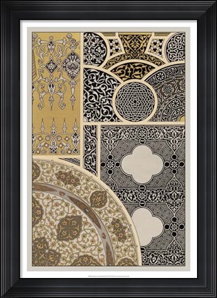 Framed Ornament in Gold &amp; Silver III Print