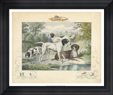 Framed Group of Spaniels Print