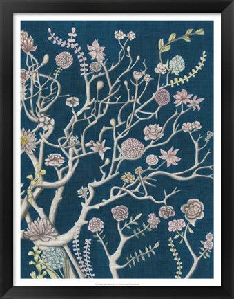 Framed Indigo Night Chinoiserie II Print