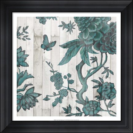 Framed Terra Verde Chinoiserie I Print