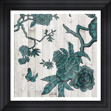 Framed Terra Verde Chinoiserie III Print