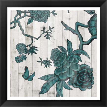 Framed Terra Verde Chinoiserie III Print