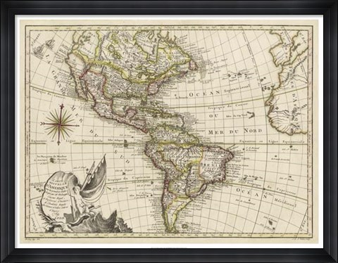 Framed New Map of America, 1769 Print
